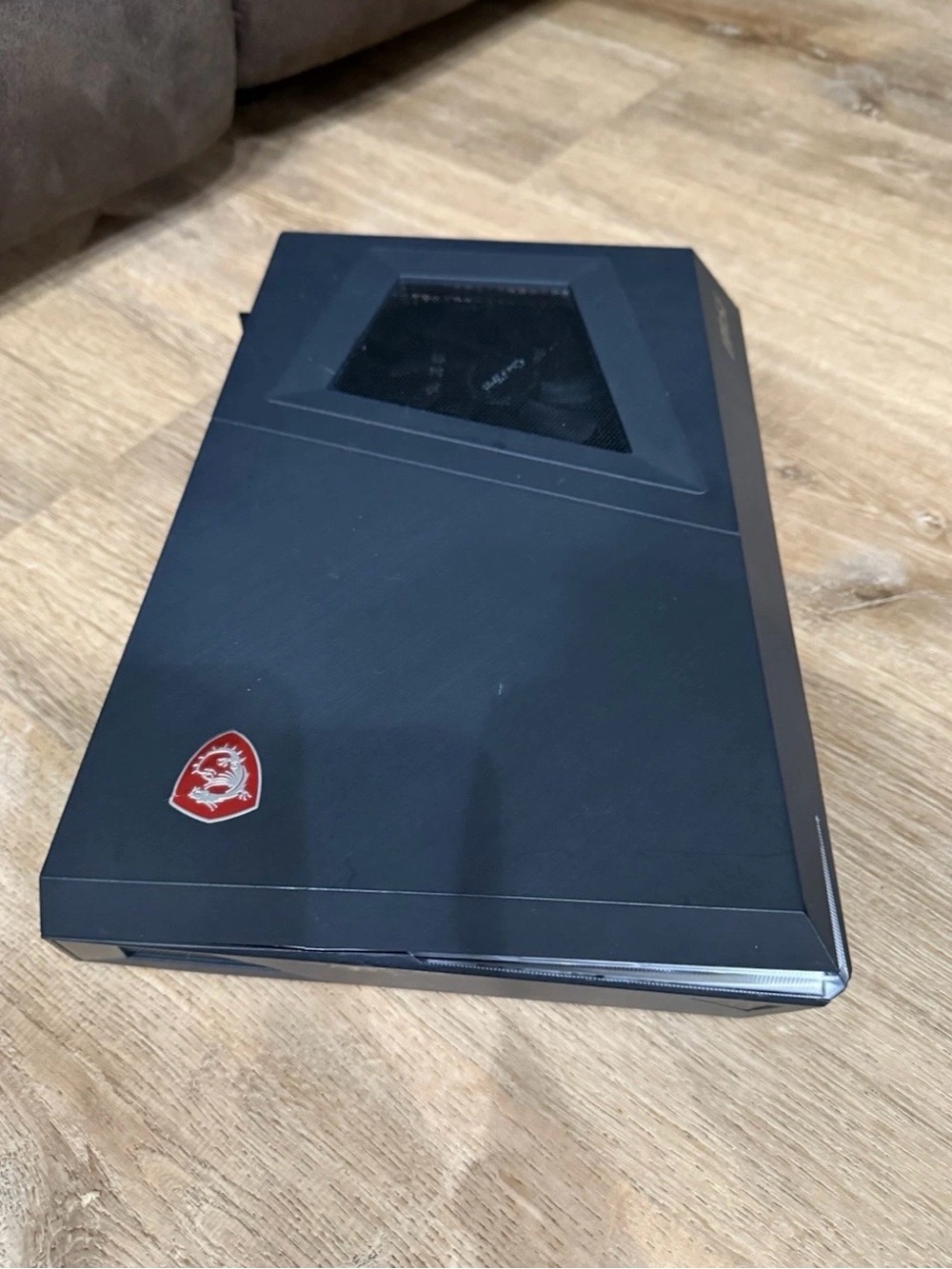 MSI Black Laptop with Red Dragon Emblem